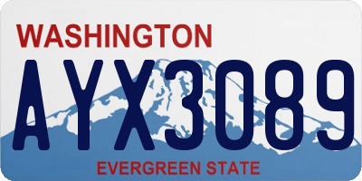 WA license plate AYX3089