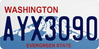 WA license plate AYX3090