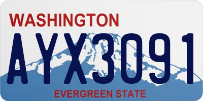 WA license plate AYX3091