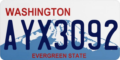 WA license plate AYX3092