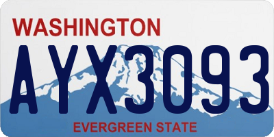 WA license plate AYX3093