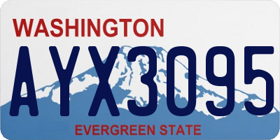 WA license plate AYX3095