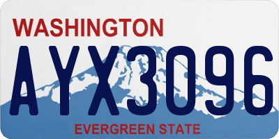 WA license plate AYX3096