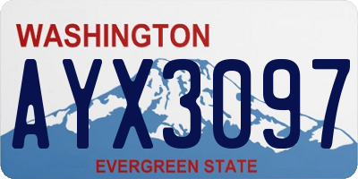 WA license plate AYX3097