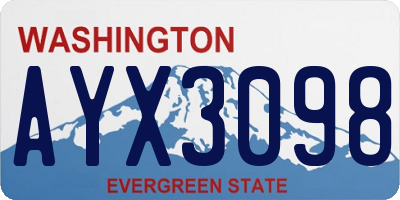 WA license plate AYX3098