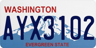 WA license plate AYX3102