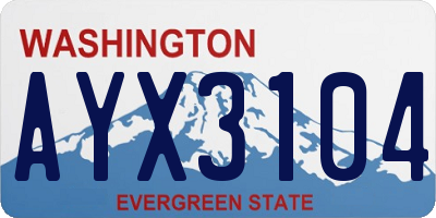 WA license plate AYX3104