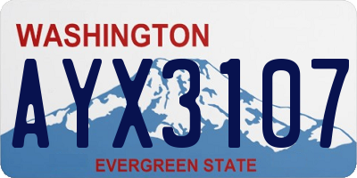 WA license plate AYX3107