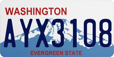 WA license plate AYX3108
