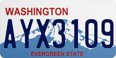 WA license plate AYX3109