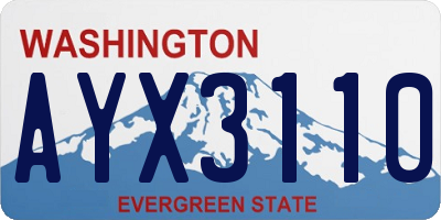 WA license plate AYX3110