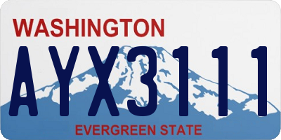 WA license plate AYX3111