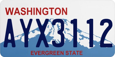 WA license plate AYX3112