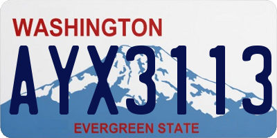 WA license plate AYX3113