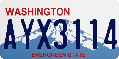 WA license plate AYX3114