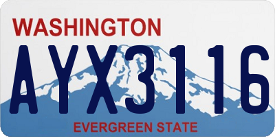 WA license plate AYX3116