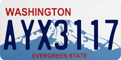 WA license plate AYX3117