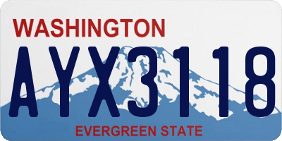 WA license plate AYX3118