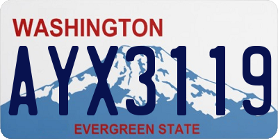 WA license plate AYX3119