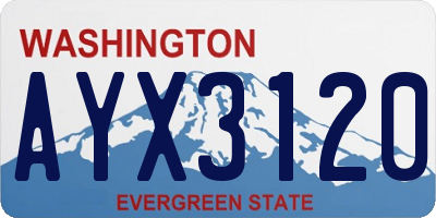 WA license plate AYX3120