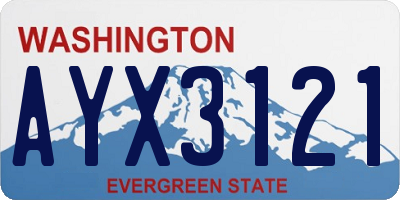 WA license plate AYX3121