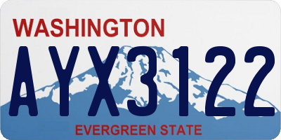 WA license plate AYX3122