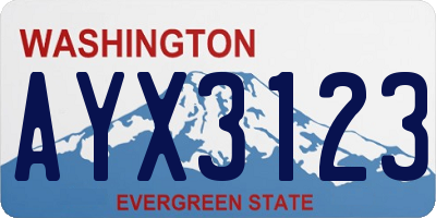 WA license plate AYX3123