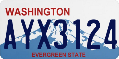 WA license plate AYX3124