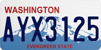 WA license plate AYX3125