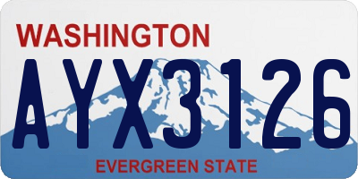 WA license plate AYX3126