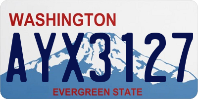 WA license plate AYX3127