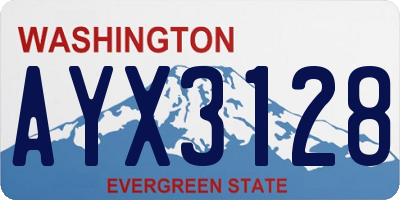 WA license plate AYX3128