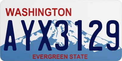 WA license plate AYX3129