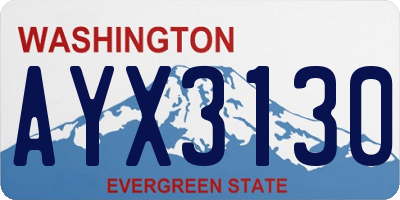 WA license plate AYX3130