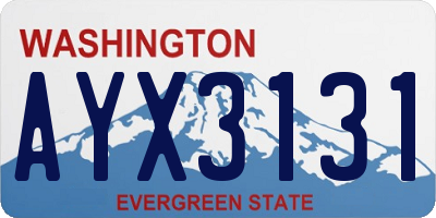 WA license plate AYX3131