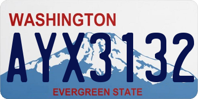 WA license plate AYX3132