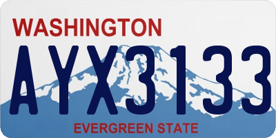 WA license plate AYX3133