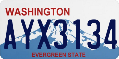 WA license plate AYX3134