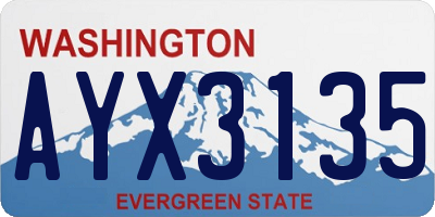 WA license plate AYX3135