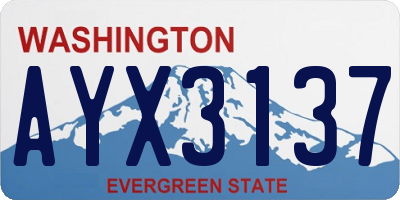 WA license plate AYX3137