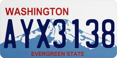 WA license plate AYX3138