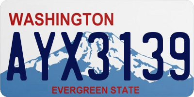 WA license plate AYX3139