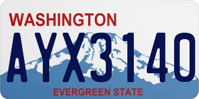 WA license plate AYX3140