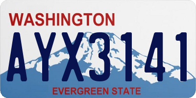 WA license plate AYX3141