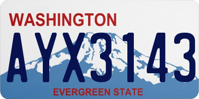 WA license plate AYX3143