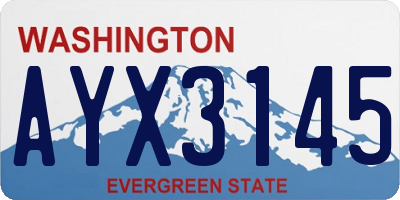 WA license plate AYX3145