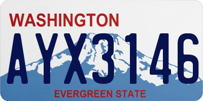 WA license plate AYX3146