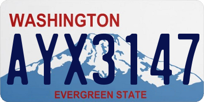 WA license plate AYX3147