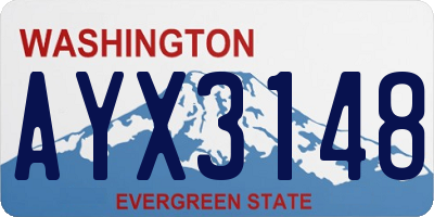 WA license plate AYX3148