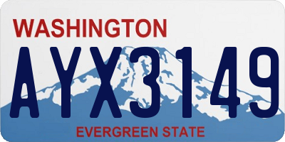 WA license plate AYX3149